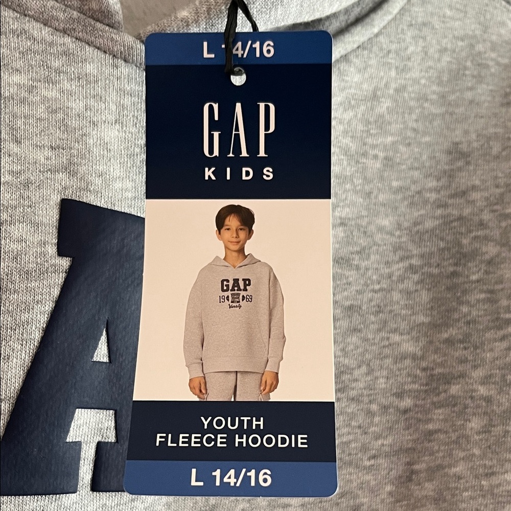 GAP Kids Gray Fleece Hoodie - Picture 2 of 9